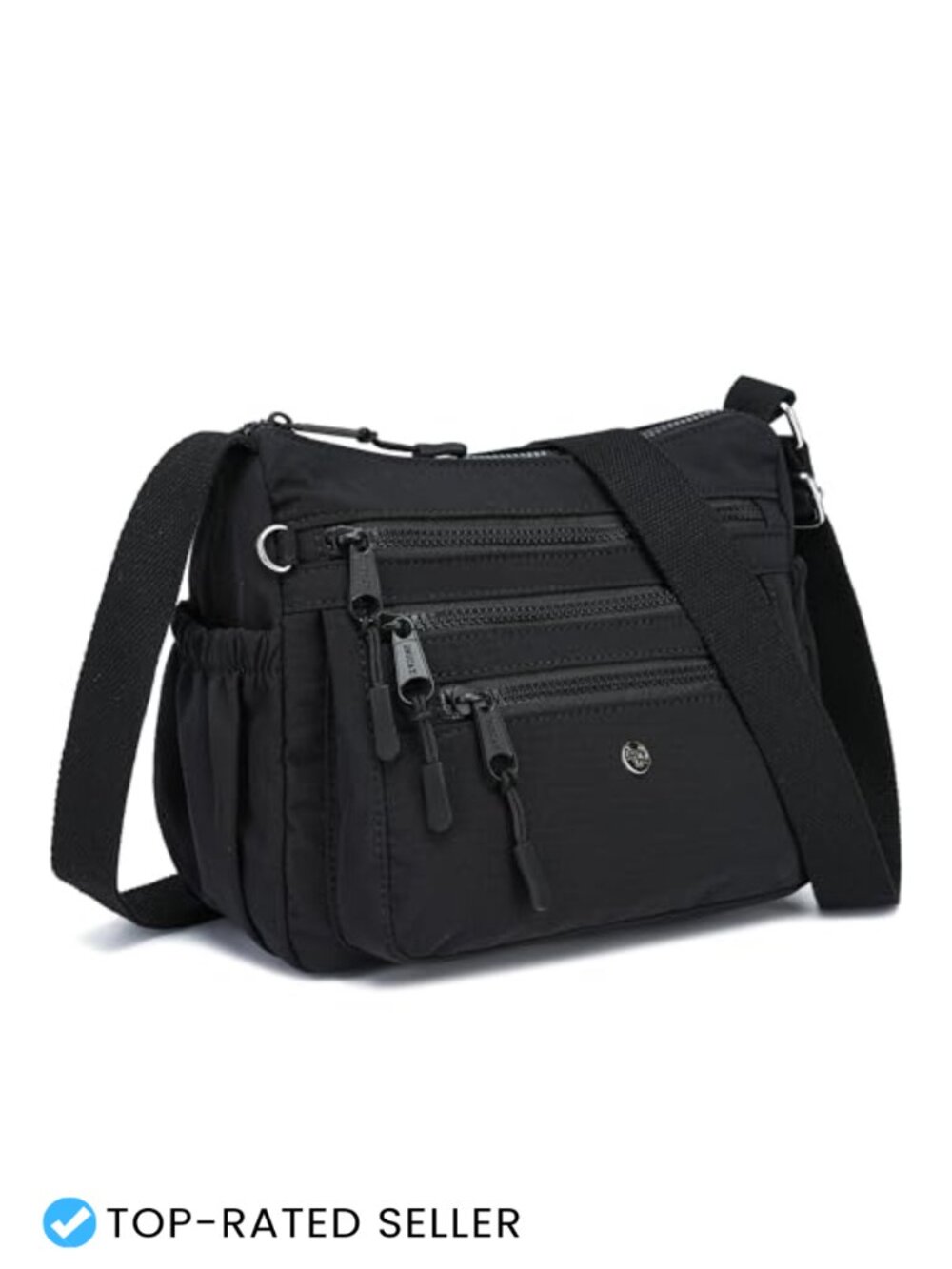 Nylon Multi Pocket Crossbody Bag Purse Lightweight Adjustable Strap